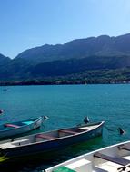 long boats by the sea