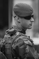 Soldier man black and white