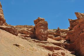 a big orange rock in the desert