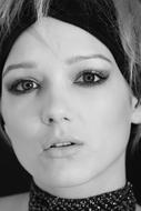 Girl Beauty Emotion face black and white