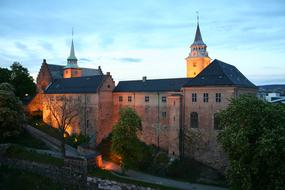 historically Akershus Fortress At Night