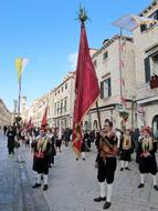 red flag with people view