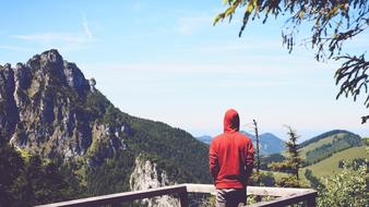 Person in red Mountains View