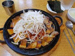 Meat barbecue with cheese
