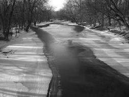 Frozen Creek monochrome photo