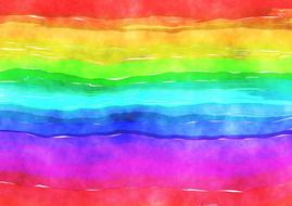 Beautiful watercolour painting of rainbow, of different shades, clipart