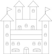 castle coloring page drawing home