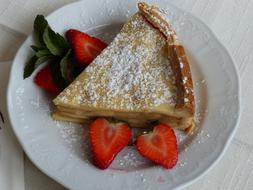 plate of strawberry cake