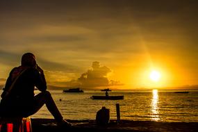 an watching the sunset