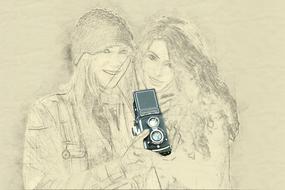 girls with a camera as an illustration