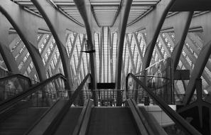 escalators in Railway Station building, belgium, LiÃ¨ge