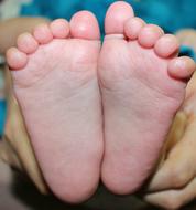 Baby legs close-up