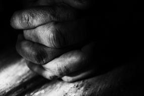 Hands Dark Shadow black and white