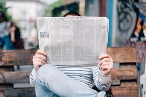 People Man Reading bench