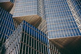 contemporary office Building, steel and glass facade