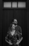 Black and white photo of the couple together, in Monte Alegre, Piracicaba, Brazil