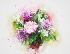 bouquet of flowers on a white background