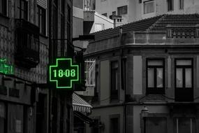 green street clock in Portugal