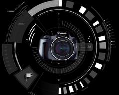black technology camera canon