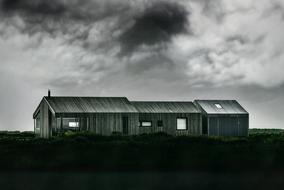 green Building House in village