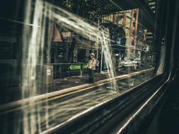 scratches on the train window