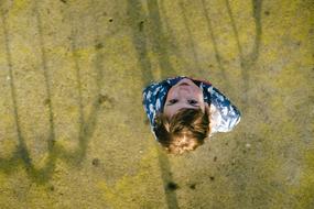 top view of a little boy