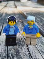 Lego Men on wood