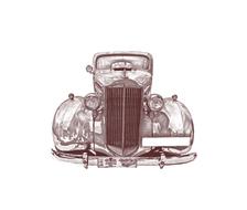 vintage car drawing