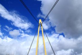 Building Steel Bridge and cloudy sky