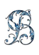 blue letter b initials font