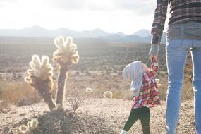 Father and Kid desert landscape