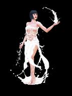 sexy girl with milk splashes, digital art