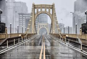 Roberto Clemente Bridge at city, usa, Pennsylvania, Pittsburgh