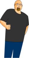 adult bearded man with glasses as an illustration