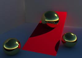 3d models of the shiny balls on the red construction, clipart