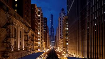 Architecture towers illuminated