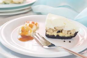 cream cake on a fork