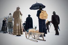 People Snow Winter retro