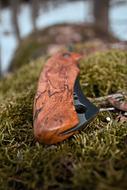 hunting knife in a wooden box