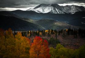 Dark Sky Clouds over mountain valley