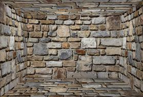 wild stone walls, floor and ceiling, render