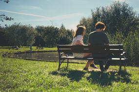 Couple People on bench