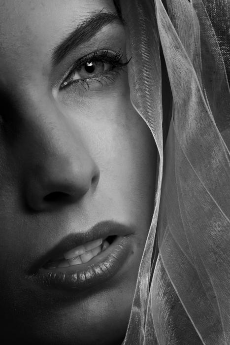 portrait of sensual woman in shawl