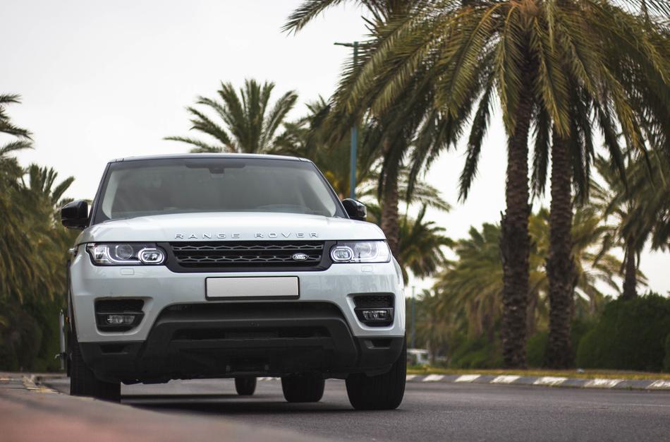 beautiful white car on the road