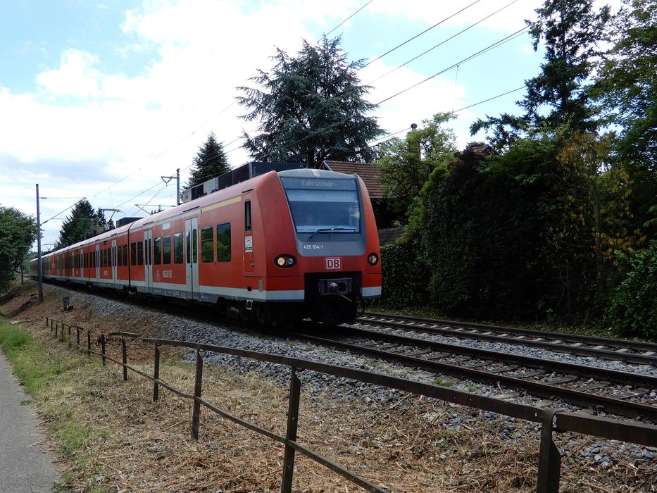 long orange train on a journey