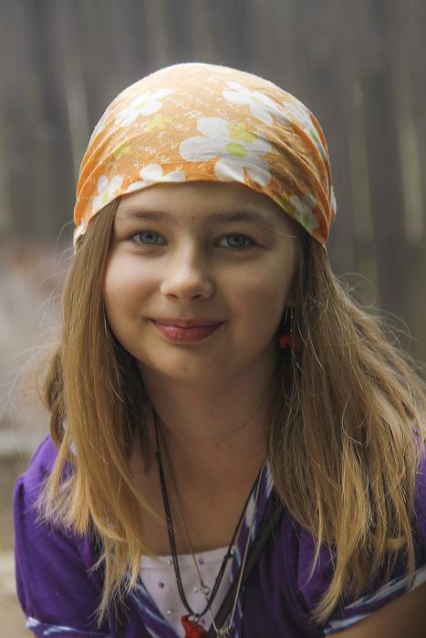 happy Girl in Headband Portrait