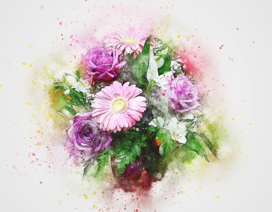 bouquet of flowers on a white background