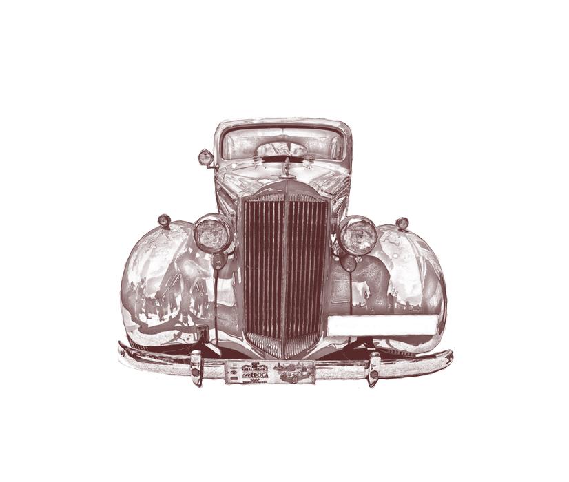 vintage car drawing
