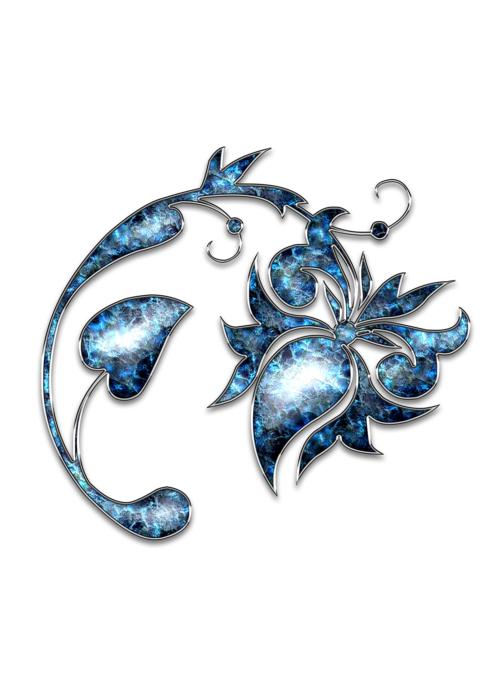 blue flower decoration on a white background