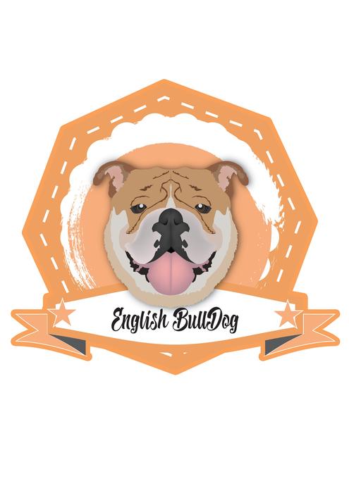 dog colored cute bulldog